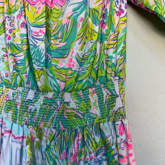 New Lilly Pulitzer Camille Off-The-Shoulder Floral Dress size XS - Picture 5 of 11